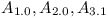 A_{1.0}, A_{2.0}, A_{3.1}