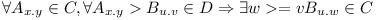 \forall A_{x.y} \in C, \forall A_{x.y} > B_{u.v} \in D \Rightarrow \exists w >= v B_{u.w} \in C