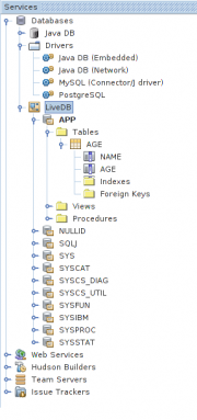 Tables in the database